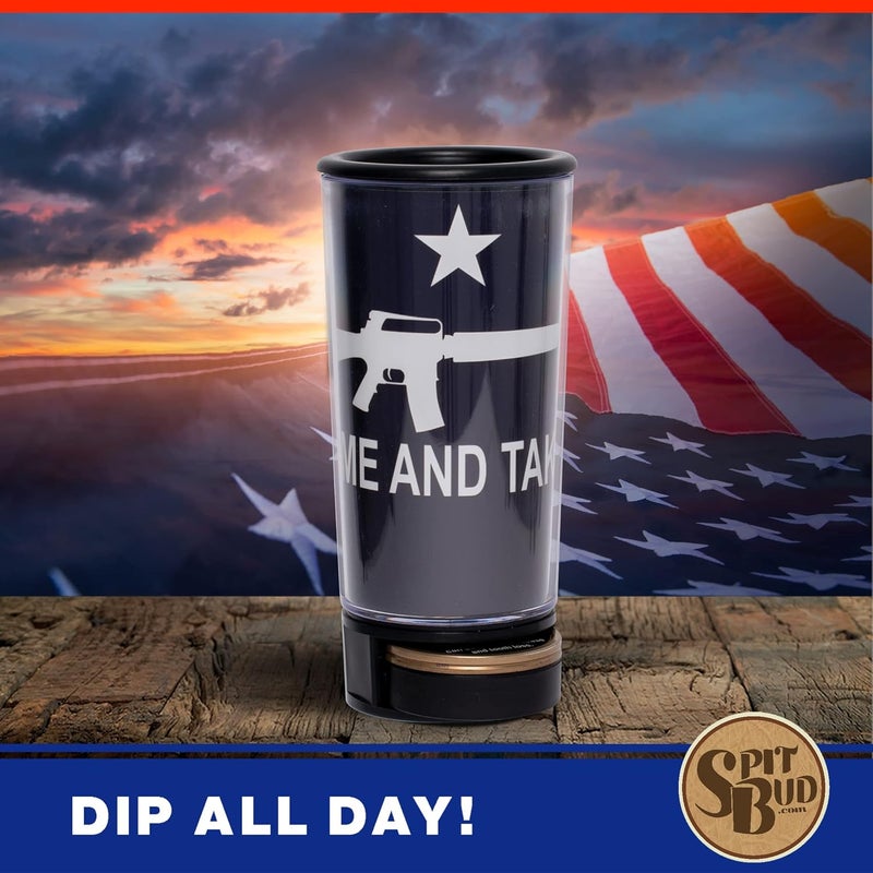 Spit Bud Come and Take it The Ultimate Spittoon for Chew - Portable Dip & Snuff Cup with Lid, Pop Tab, Spill-Proof Funnel, Can Cutter & Holder - Fit in Cup Holders - Holds 8oz - Made in USA - Image 3
